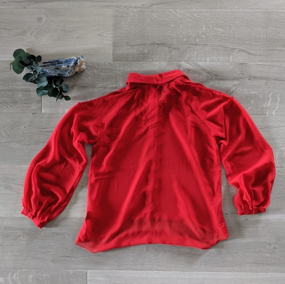 Ark & Co Sheer Cutout Cold Shoulder Sheer Top - Picture 3 of 7